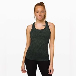 Women’s Lululemon Swiftly Speed Racerback Tank Top Dark Green Black 6